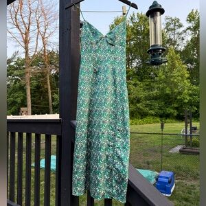 Urban Outfitters Green and White Sweetheart Sundress by Kiss the Sky